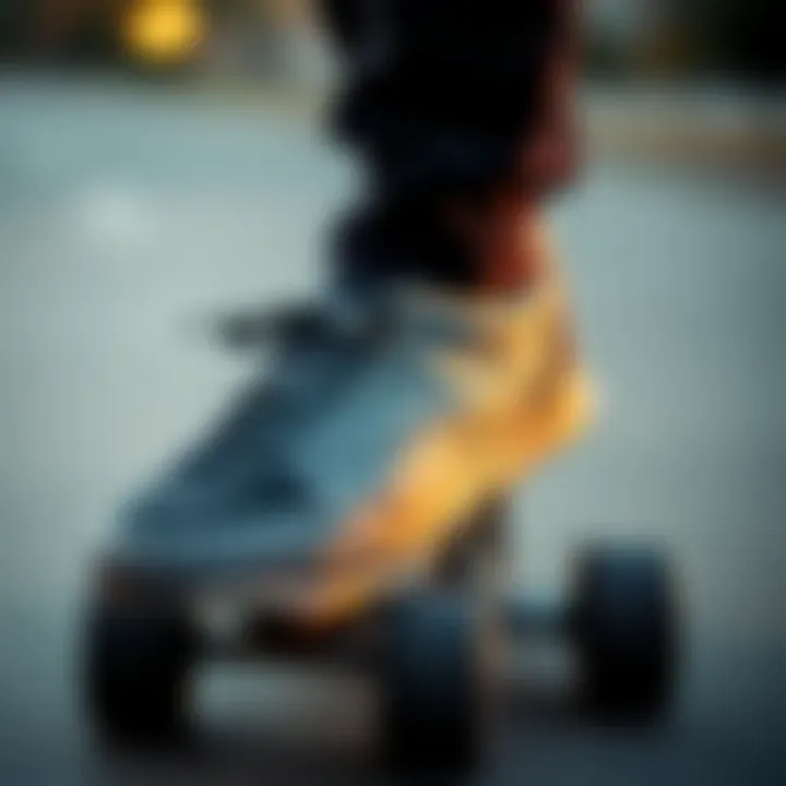 Vans Sk8 Low in Gray on a Skateboard Vans Sk8 Low in gray on the skateboard