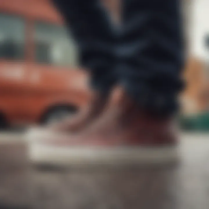 Close-up view of Vans Slip-On Boots highlighting the unique design elements