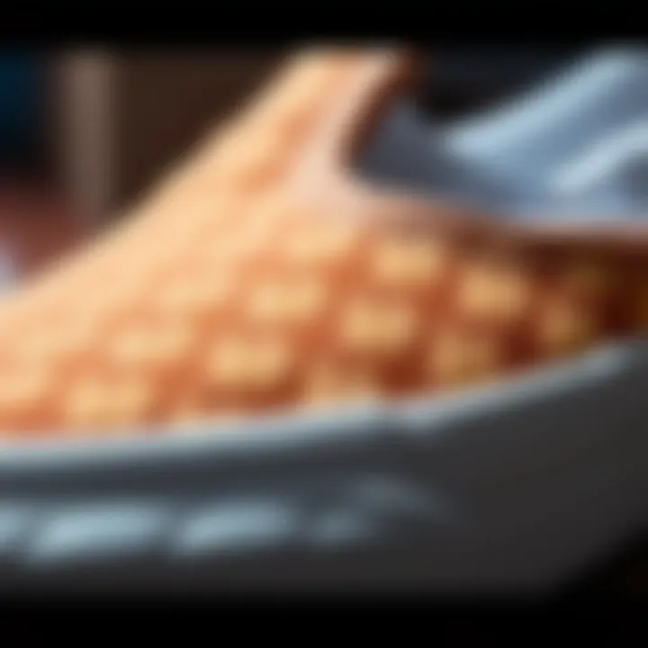 Material and Cushioning of Vans Slip-On Popcush Close-up of Vans Slip-On Popcush material and cushioning