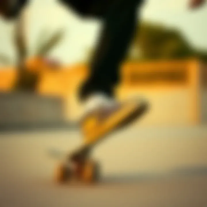 Skater in Action with Vans Slip-On Popcush Skater performing a trick while wearing Vans Slip-On Popcush