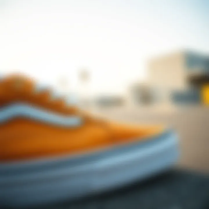 Close-up of the Vans Suede Old Skool Mule highlighting its premium material