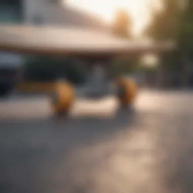 Skateboard Features Highlighted A close-up view of skateboard product details highlighting features