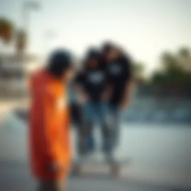 Youth engaging with Vision Street Wear at a skate park