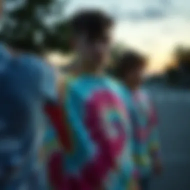 Self-Expression Through Tie-Dye in Youth Culture Youth expressing individuality through tie-dye styles