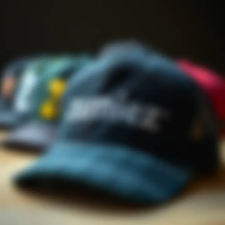A collection of Zumiez trucker hats showcasing various designs